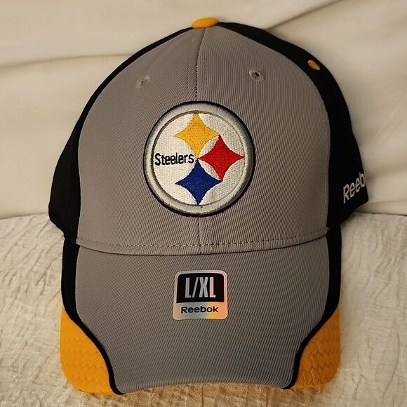 Reebok NFL Pittsburgh Steelers L/XL Stretchfit Hat … - Picture 1 of 8